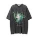 Men’s Clothing Printed Short Sleeve T Shirt Men's Style Hip Hop Trend Half Sleeve Street Fashion Loose Round Neck Five Point Sleeve_viptrois.com