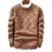 Pure 2025 New Thickened Winter Sweater Korean Style Slim Fit Men's Knitted Long Sleeve Round Neck Top Jacket_viptrois.com