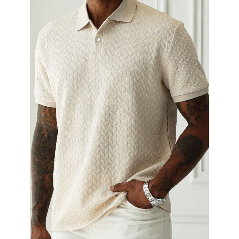 Men's Solid Color Collared Button Down Short Sleeved Shirt Casual Everyday Style_viptrois.com
