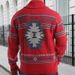 Loom European And American Cross-Border Hot Sale Men's Clothing Autumn Winter Vintage Jacquard Knitwear Turn-Down Collar_viptrois.com