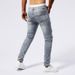 Men's Premium Distressed Denim Jeans With Patchwork Details - Vintage Wash Tapered Fit Streetwear Pants_viptrois.com