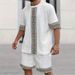 Men's Clothing Printing Round Neck Men's Summer Short Sleeved T Shirt Loose Casual Shorts Suit_viptrois.com