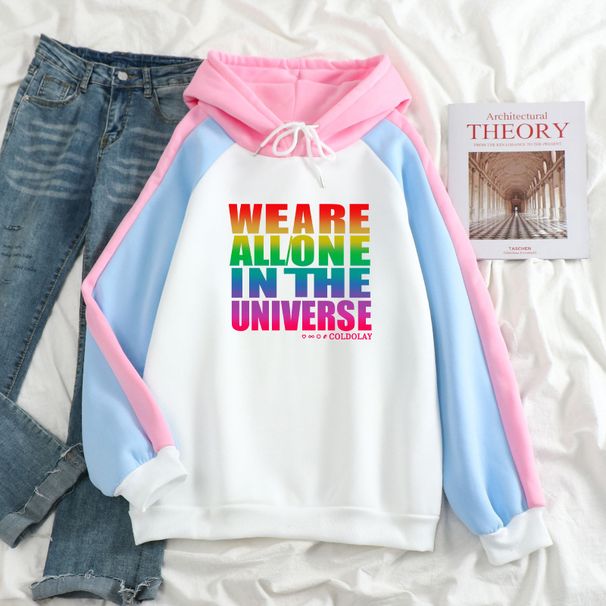 2024 Spring And Autumn Color Block High-End Sweatshirt WEARE New Cool Internet Celebrity Long Sleeve Top_viptrois.com