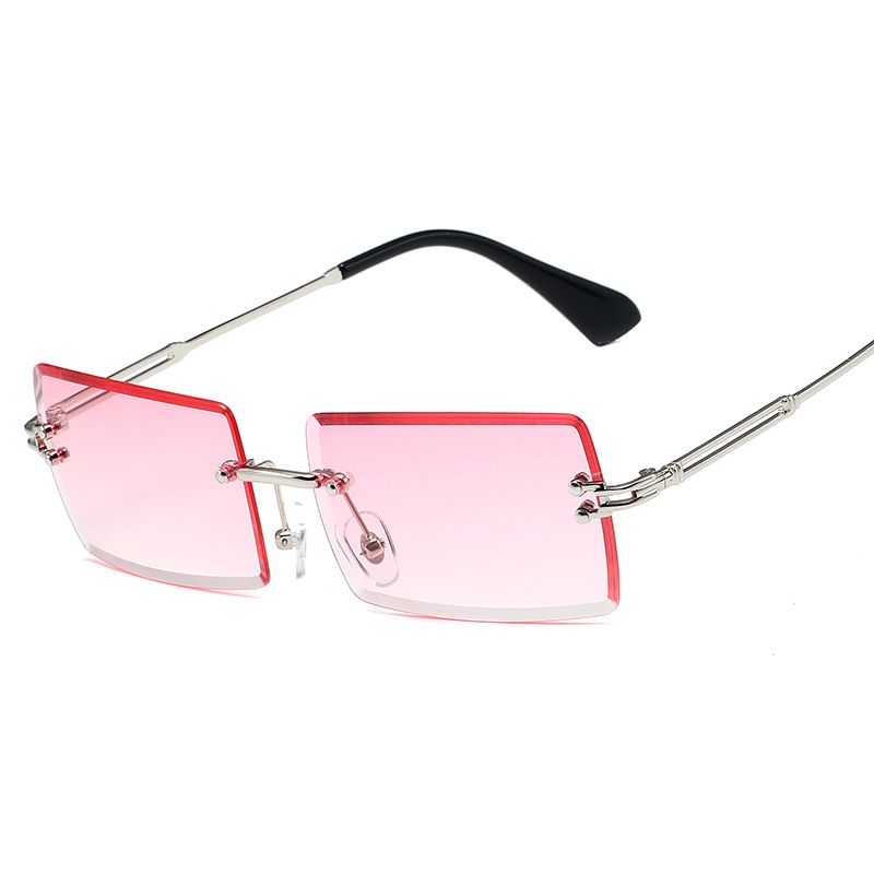 Square Frameless Sunglasses For Women – Trendy Gradient Metal Glasses Fashion Trends_viptrois.com