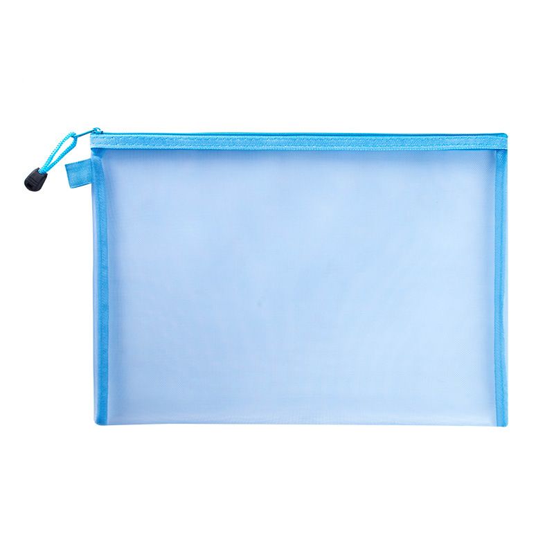 A4 Transparent File Bag Nylon Mesh Zipper Test Paper Information Bag File Storage Bag Office Student Subject Bag_viptrois.com