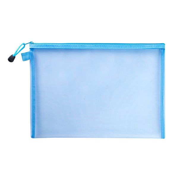 A4 Transparent File Bag Nylon Mesh Zipper Test Paper Information Bag File Storage Bag Office Student Subject Bag_viptrois.com