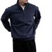 Comfotable Men's Slim Fit Fashion Tend Vesatile Pullove Stand Colla Sweatshit Half Zippe Spots Wam Autumn_viptrois.com