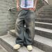 Men's Clothing Vintage Washed Denim Jeans – High Waist, Loose Fit, Straight Leg, S-XXXL, Distressed Style For Casual & Streetwear"_viptrois.com