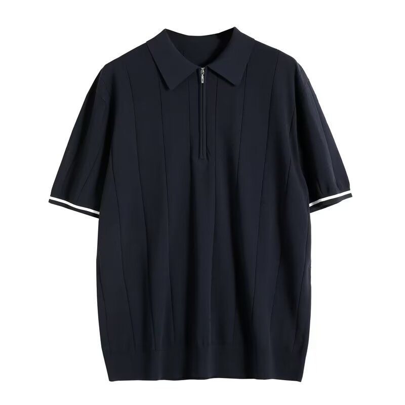 Men's Clothing Lapel Short Sleeved Polo Shirt Trendy Summer T Shirt Slim Trend All Match T Shirt Top_viptrois.com