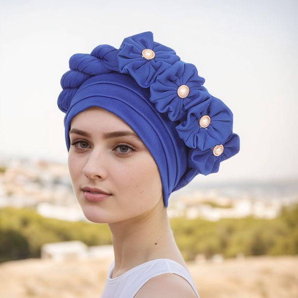 New Three Layer Hat With Flower Braids Sticky Small Flower Baotou Hat Ten Colors In Stock_viptrois.com