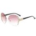 Frameless Diamond Sunglasses - Oversized Round Fashion Shades (European & American Luxe Style)_viptrois.com