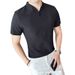 Summer New Thin Waffle Men's Short-sleeved T-shirt Ice Silk Fabric Personalized V-neck Men's Bottoming Shirt Short T-shirt_viptrois.com