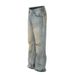 Streetwear Vintage Washed Wide-Leg Jeans – Distressed Denim Pants With 90s Hip-Hop Vibe For Men & Women_viptrois.com