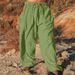 Men's Clothing Cotton And Linen Loose Casual Solid Color Drawstring Outdoor Daily Straight Trousers_viptrois.com