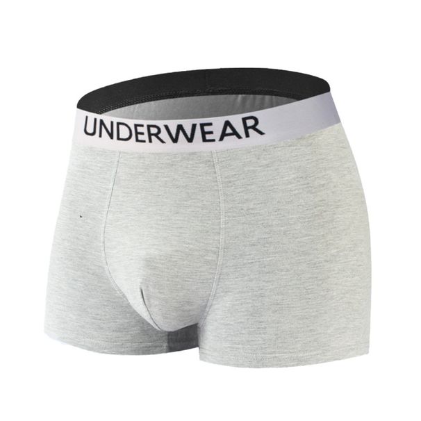 Pulse Underwear European Size Mid-Waist Pure Cotton Simple Solid Color Briefs Breathable Loose Men's Youth Boxer Shorts_viptrois.com