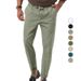 Men's Clothing Men's Business Casual Pants - Straight Fit Office Trousers With Stretch, Wrinkle-Resistant Polyester Blend - S To XXXL_viptrois.com