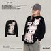 Oversized Unisex Hoodie With Dancing Cat Print - Cozy Long Sleeve Pullover For Autumn/Winter_viptrois.com