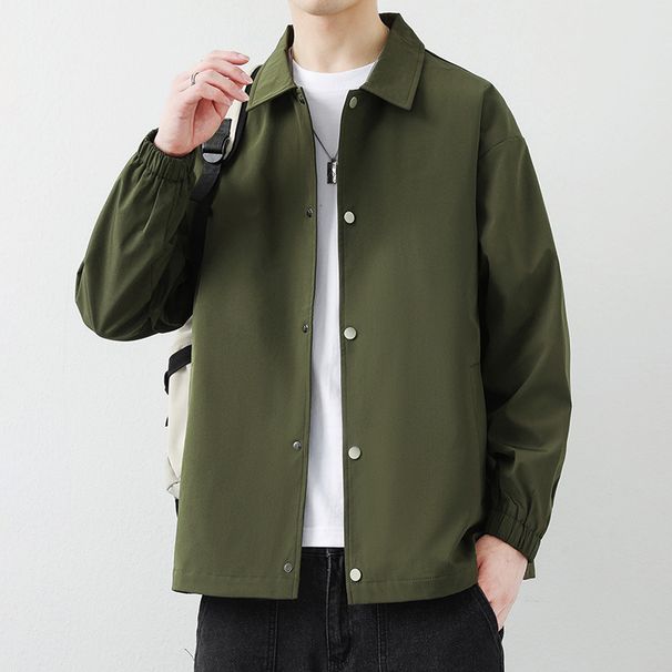 Men's Casual For Spring And Autumn 2025, New High-End Style With Loose Korean Collar, Trendy Men's Jacket Top_viptrois.com