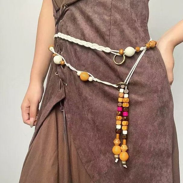 Contrast Color Beaded Waist Chain - Retro Ethnic Style Belt For Women, Fashion Skirt Accessory By Xiaoduo Duopam_viptrois.com