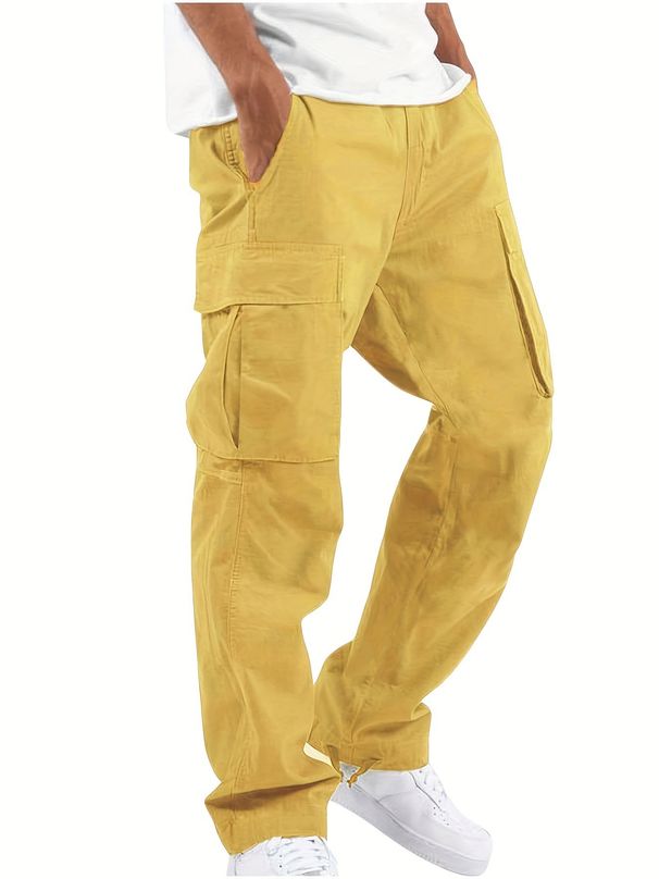 Men's Cargo Drawstring Multi-pocket Casual Pants_viptrois.com