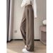 Silky Straight-Leg Trousers For Women – Cooling & Flowy Wide-Leg Office Pants (S-5XL, Wrinkle-Free Polyester, Business Casual, Breathable Fabric)_viptrois.com