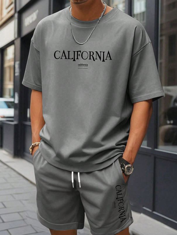 Men's Clothing Trendy Summer Casual Sports Shorts Short Sleeved T Shirt Suit_viptrois.com