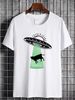 Cosmic Society UFO Alien Abduction T Shirt Youth Beam Flying Cow Toddler Comfortable Top For Everyday Wear Versatile Soft Graphic Summer_viptrois.com
