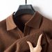 V Collar Sheep Sweater Men's Korean Version Medium Knitted Bottoming Top Loose Polo Top Men's Clothing_viptrois.com