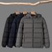 Autumn And Winter Men's Padded Jacket Thickened Hooded Padded Jacket Removable Hat Jacket_viptrois.com