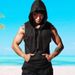 Men's Clothing Fashion Vest With Hood Semi Transparent Sports Sleeveless Loose Beach Tops_viptrois.com