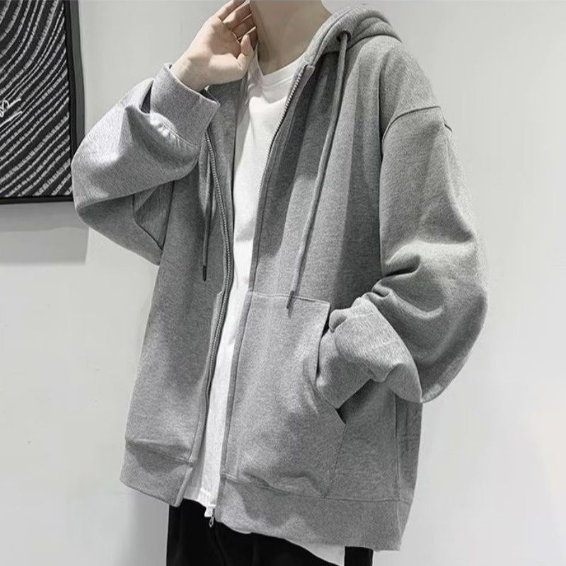 Pure Pure Men's Hoodie Spring And Autumn Cardigan Loose Thin Jacket Casual Top Winter American Style Sportswear_viptrois.com