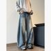 American-style Wide-leg Curved Jeans Men, Spring And Autumn Trendy Brand Long Pants, Straight-leg, Large Size, Loose_viptrois.com