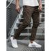 Man's clothing Sweatpants Men's fashion small foot pants multi-pocket cargo pants casual pants_viptrois.com