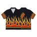 Men's Clothing INS High Street Retro Light Luxury Shirt Short Sleeve Men Spring And Summer Teenagers Leisure Flame Cuban Collar Shirt_viptrois.com
