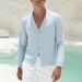 Men's Knitted Button Long Sleeved Shirts Autumn And Winter New Men's Breathable Shirt Tops_viptrois.com