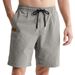 Men's Cotton Linen Shorts Straight Leg Solid Color Breathable Drawstring Elastic Waist Daily Beach Casual Five Point New_viptrois.com