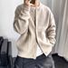 Korean-Inspired Oversized Cardigan – Color-Block Relaxed Fit Knit Sweater For Men (Wrinkle-Resistant Polyester Blend, M-3XL)_viptrois.com