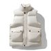 Men's Clothing Vest Trendy Waistcoat Warm Vest Men's Quilted Sleeveless Vest Winter Warm Padded Jacket Casual Solid Color Vest For Teens & Adults_viptrois.com