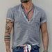2024 Summer New Men's Bamboo Knot Henry Button Casual Solid Color Slim Fit Short Sleeve T-Shirt_viptrois.com