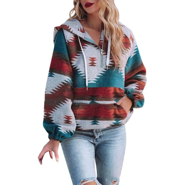 Men's Clothing Autumn And Winter New Oreign Trade Sweatshirt 3D Digital Printing Stand Collar Women's Street Fashion Half Zipper Sweatshirt_viptrois.com