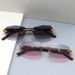 Wood Grain Temples Sunglasses - Metal Frame Trendy Square Shades_viptrois.com
