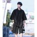 Men's Clothing Solid Color Casual Collar Embroidery Men's Short Sleeve Suit _viptrois.com