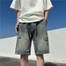 Men's Clothing Summer Harajuku Style Ins Casual Handsome Version Loose Wide Leg Five Point Pants_viptrois.com