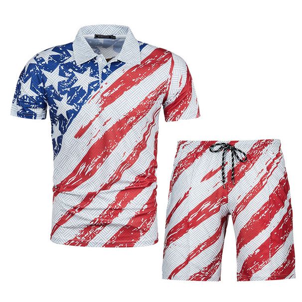 Men's 3D Printed Polo Shirt Casual Lapel Summer Fashion New Style Top for Suit_viptrois.com