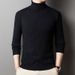 Men's High Neck Knit Sweater - Classic Solid Color Pullover For Autumn & Winter (Trendy Slim Fit_viptrois.com
