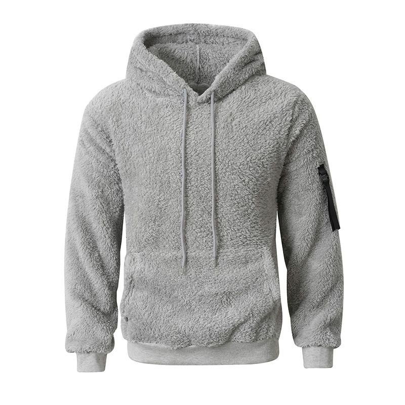 "Men's Fleece-Lined Hoodie – Soft & Warm Winter Pullover, Cozy Sherpa Interior, Adjustable Hood, Thickened Comfort Fit, Casual & Streetwear Style"_viptrois.com
