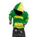 Men's Clothing Street Style Hoodie, Green And Yellow Color Block, FREEDOM Flame Print Fashion Hoodie_viptrois.com