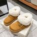 SHLIANG Suede Buckle Decor Ankle Boots Women Winter Warm Thicken Plush Snow Boots Woman Thick Sole Non Slip Platform Cotton Boots X0058_viptrois.com