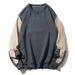 New printed autumn and winter hoodie men's spring and autumn round neck loose top chic trend_viptrois.com