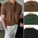 2025 Men Knit Polos Hirts Casual Social T-Shirts Short Sleeve T-Shirt Slim Solid Retro Tops T-Shirts Korean Harajuku T-Shirts Man Clothing_viptrois.com